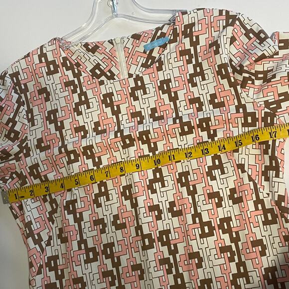 J. McLaughlin Sophia Dress Womens Medium Peach Islet Link Print Catalina Cloth - Picture 10 of 12